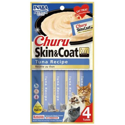 EXP JUNE24 Churu Cat Tuna Skin & Coat Puree 4 x 14g