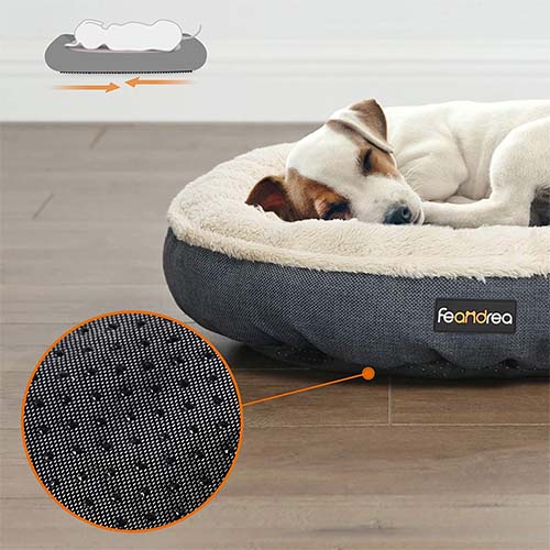 Feandrea Round Pet Bed 55cm Dark Grey