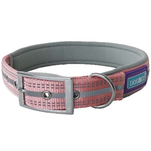 Dog & Co Pink Padded Reflective Collar