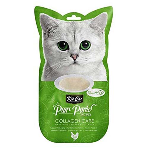 Kit Cat Purr Puree Plus+ Chicken & Collagen 4x15g Sachets