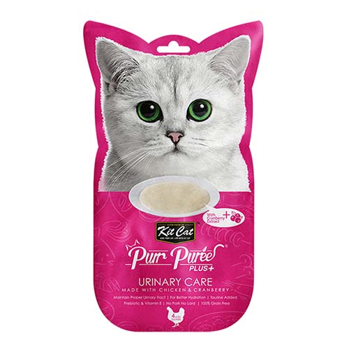 Kit Cat Purr Puree Plus+ Urinary Care Chicken & Cranberry 4x15g Sachets