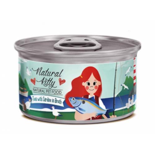 Natural Kitty Tuna & Sardine in Broth 80g