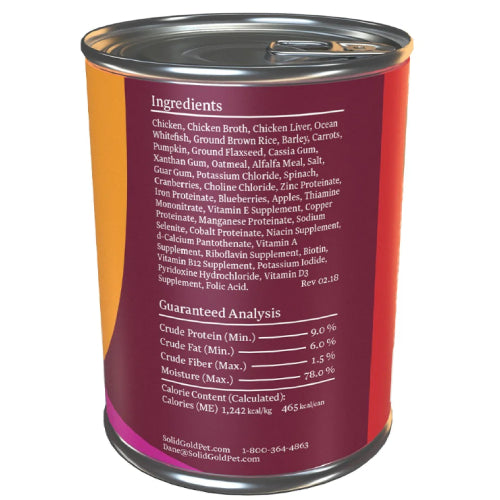 سوليد غولد أكل رطب للكلاب دجاج وأرز بني 374 غرام