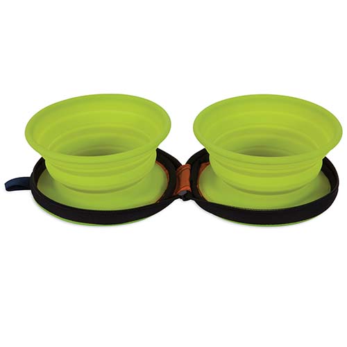 Petmate Silicone 3 cup Travel Bowl Duo