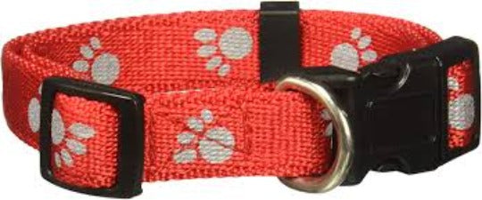 Aspen Pet Reflective Paw Red Collar
