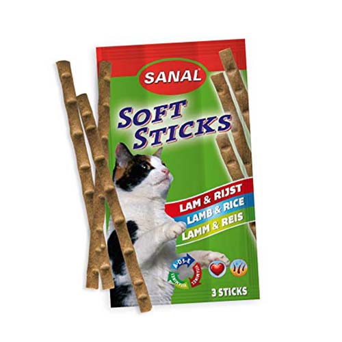 Sanal Cat Soft Sticks Lamb & Rice Pk 3