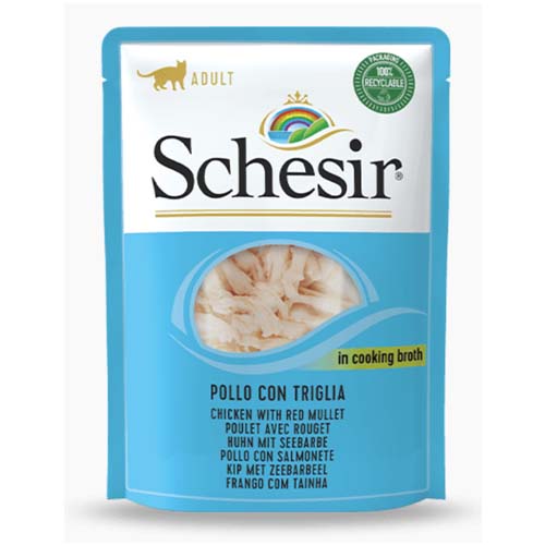 Schesir Cat Chicken with Red Mullet in broth 70g Pouch