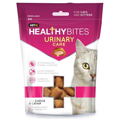 VetIQ Healthy Bites للعناية البولية للقطط والقطط 65 جم