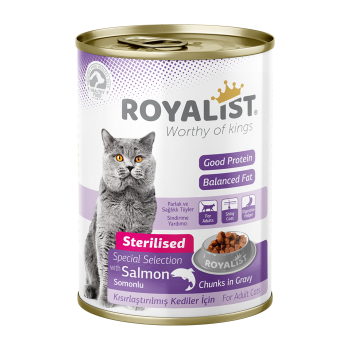 Royalist Cat Sterilised Salmon Chunks in Gravy 400g