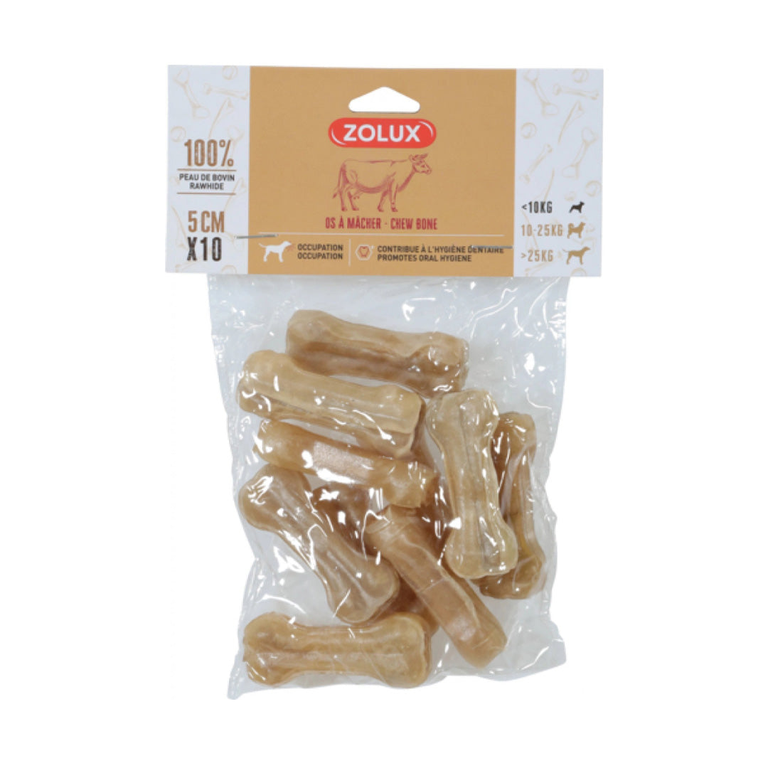 Zolux Rawhide Bone Treat Pack of 10 (5cm)