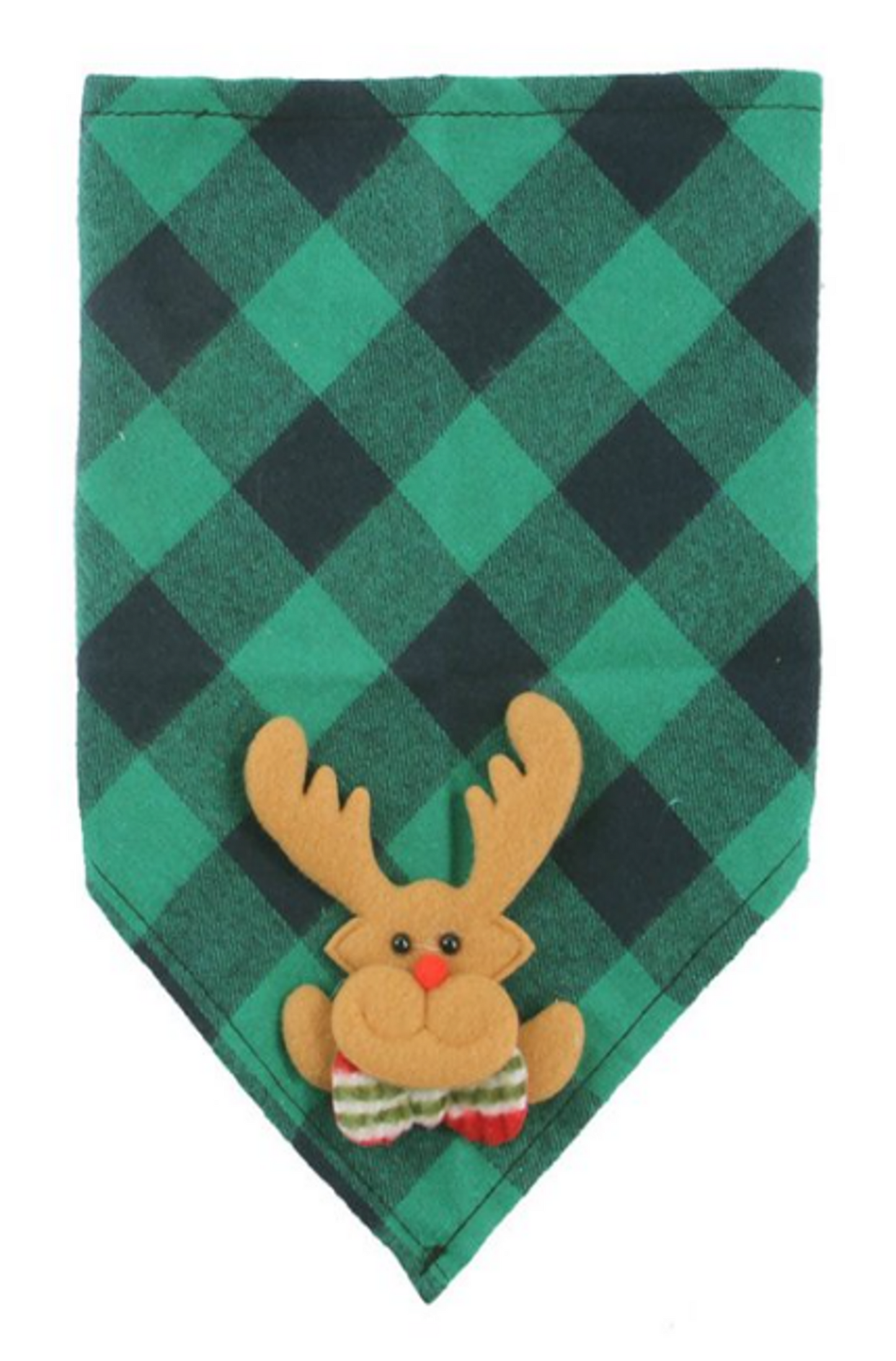 Pets.Love.Earth Holiday Plaid Reindeer Bandana
