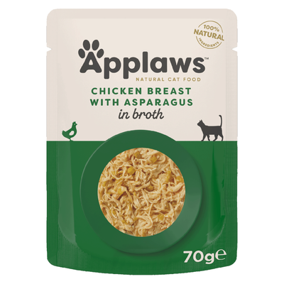 Applaws Chicken Breast with Asparagus in Broth 70g pouch