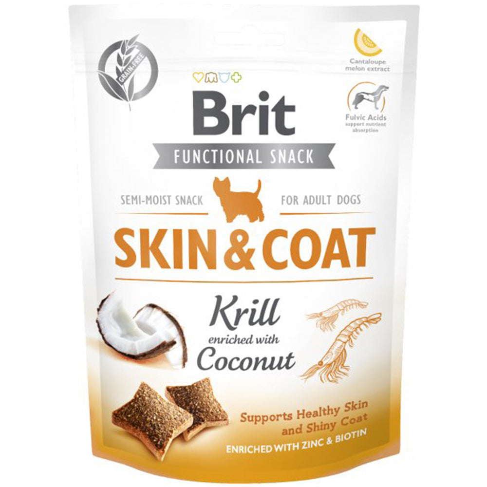 EXP 25NOV24 Brit Care Dog Functional Skin & Coat Snack Krill & Coconut 150g