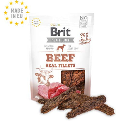 Brit Jerky Beef Fillet Dog Treat 80g