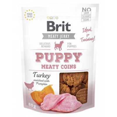 Brit Jerky Turkey Meat Coins Puppy Treat 80g
