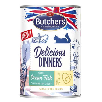 Butcher's Cat Delicious Diner Ocean Fish Chunks in Jelly 400g