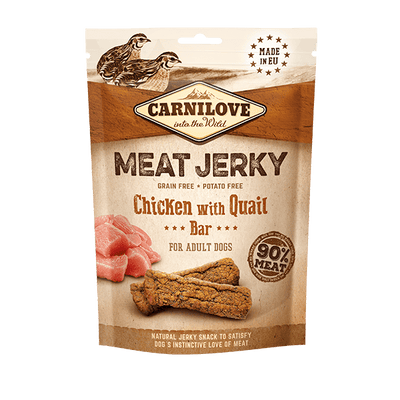 Carnilove Dog Treat Meat Jerky Chicken with Quail Bar 100g