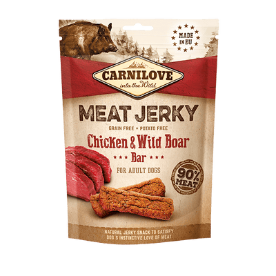Carnilove Dog Treat Meat Jerky Chicken & Wild Boar Bar 100g