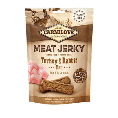 Carnilove Dog Treat Meat Jerky Turkey & Rabbit Bar 100g