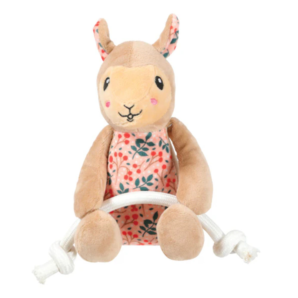 Chiquitos Plush Lama with Rope Dog Toy