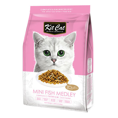 Kit Cat Mini Fish Medley Optimal Bones Cat Food 1.2kg