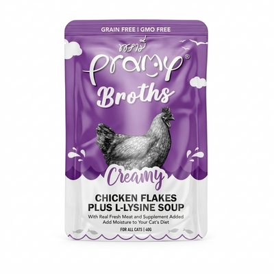 Pramy Cat Chicken Flakes Plus L-Lysine Soup 40g