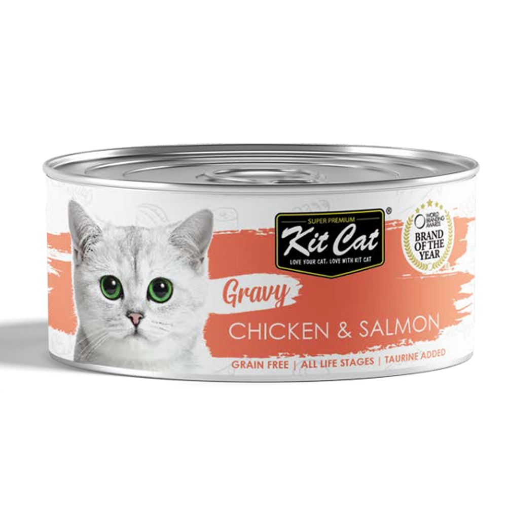 Kit Cat Chicken & Salmon in Gravy 70g