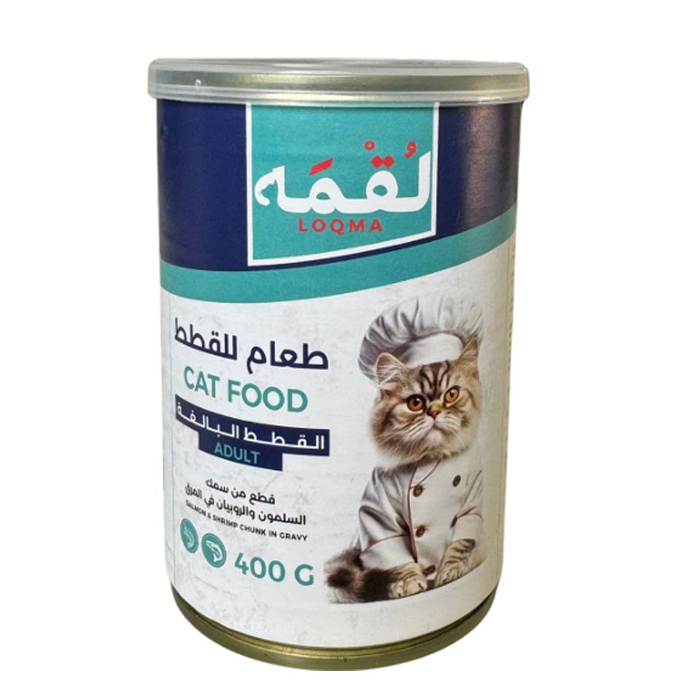 Loqma Cat Salmon and Shrimp Chunks in Gravy 400g