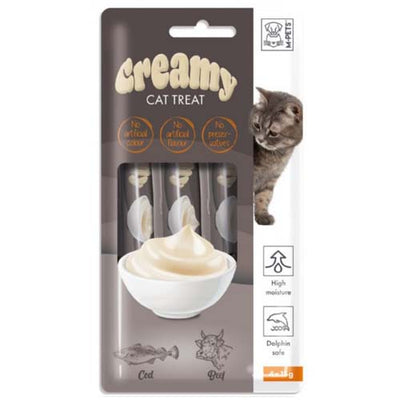 Creamy Beef & Cod Cat Treats 4x15g