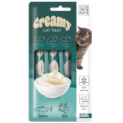 Creamy Beef & Salmon Cat Treats 4x15g