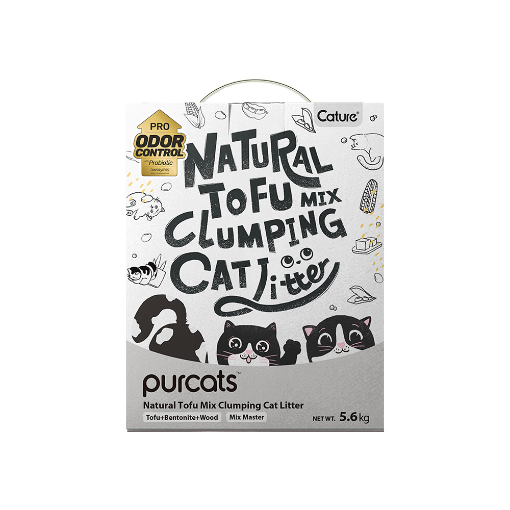 Cature Tofu Clumping Cat Litter Pellet & Bentonite & Wood 2.8kg