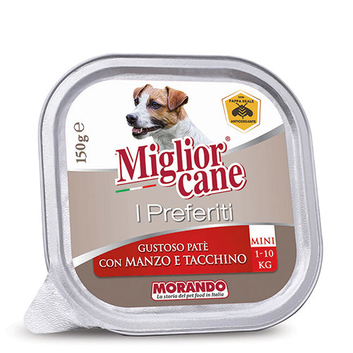 Migliorcane Dog Mini Adult Beef and Turkey Pate 150g