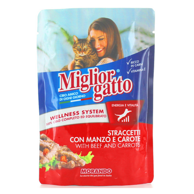 Migliorgatto Cat Beef and Carrot Pouch 100g