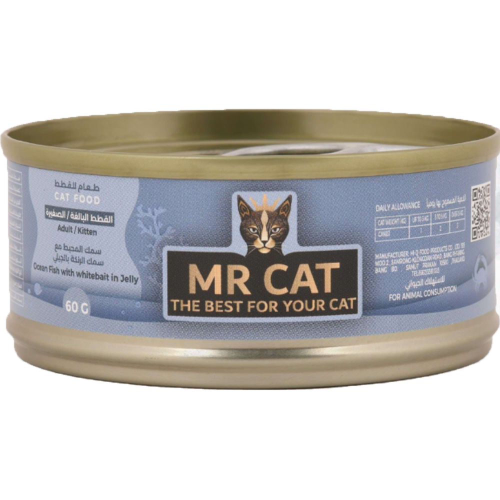 Mr. Cat Ocean Fish & Whitebait in Jelly 60g – Bayt Al Aleefa Pet House ...