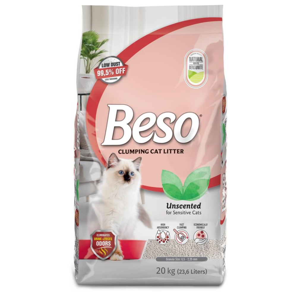 Beso Unscented Clumping Cat Litter