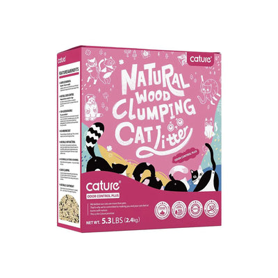 Cature Natural Wood Clumping Cat Litter Odor Control Plus 2.4kg