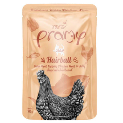 Pramy Cat Hairball Tuna and Chicken in Jelly 70g