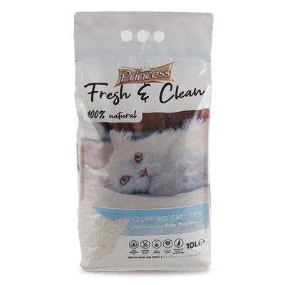 Princess Fresh&Clean Baby Powder Clumping Cat Litter 10L