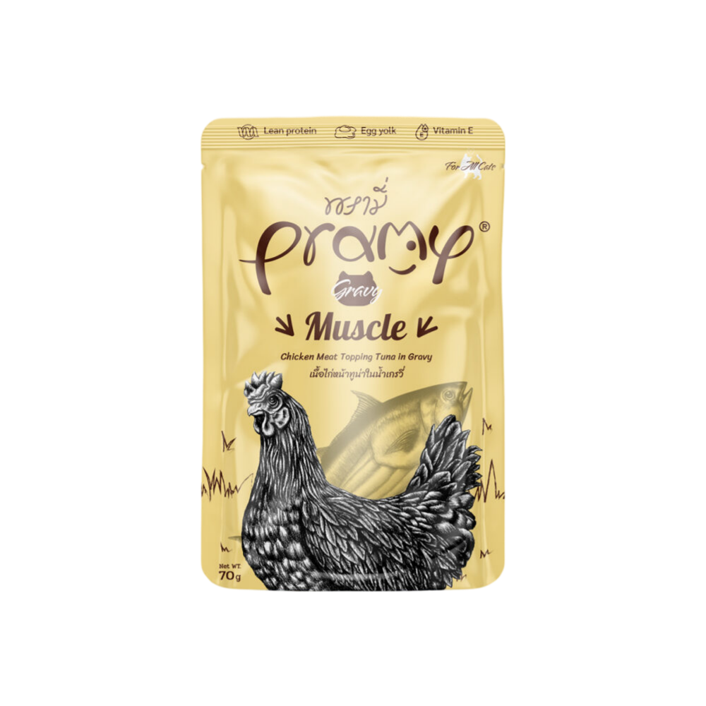 Pramy Cat Muscle Tuna and Chicken in Gravy 70g