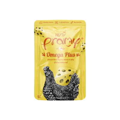 Pramy Cat Omega Plus Chicken and Cheese in Jelly 70g