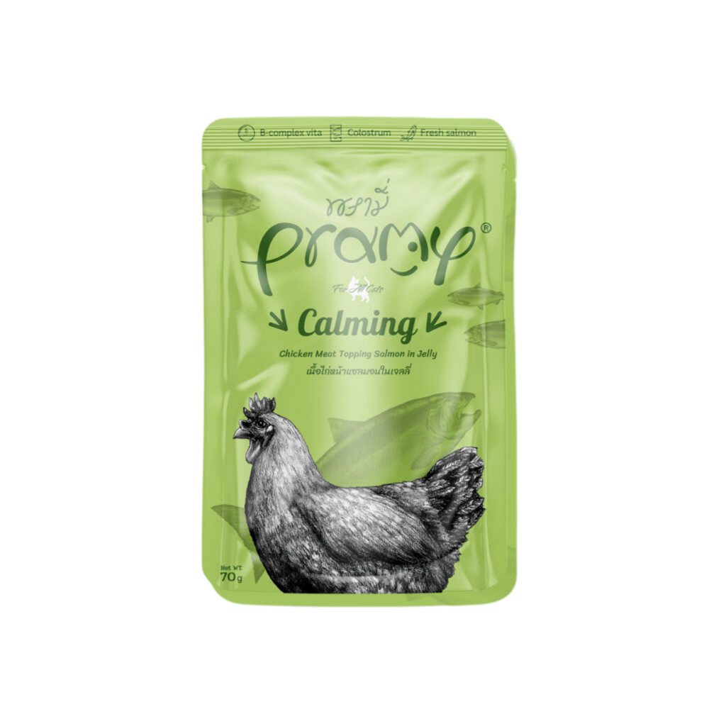 Pramy Cat Calming Chicken and Salmon in Jelly 70g