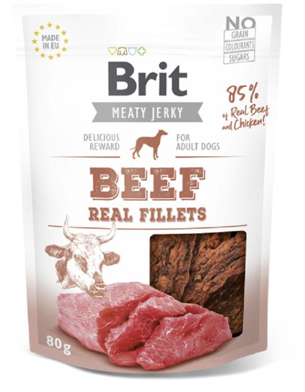 Brit Jerky Beef Fillet Dog Treat 80g