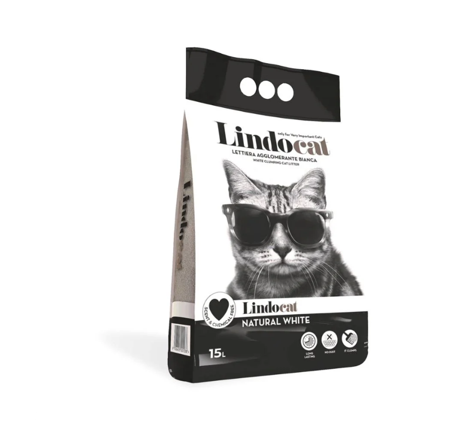 Lindocat Natural White Cat Litter 15L