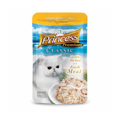 Princess Cat Chicken & Tuna with Rice 70g Pouch