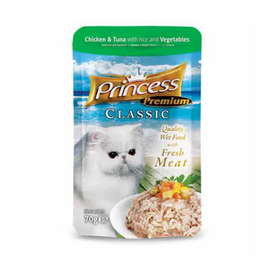 Princess Cat Chicken & Tuna with Vegetable & Rice 70g Pouch