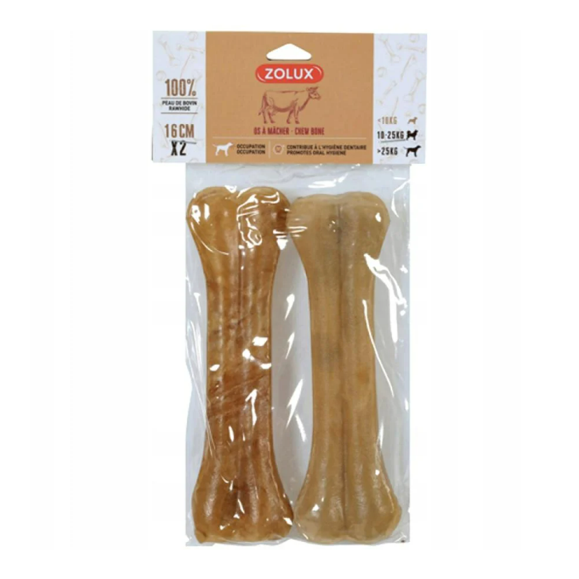 Zolux Rawhide Bone Treat Pack of 2 (16cm)