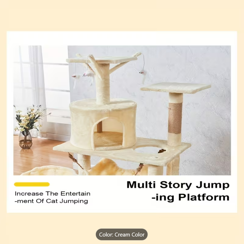 Cat Tree Beige 125 x 60cm