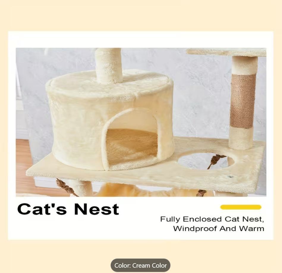 Cat Tree Beige 125 x 60cm