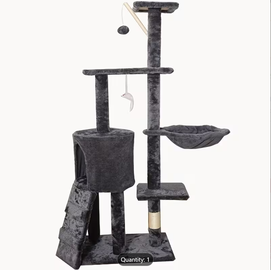 Dark Grey Cat Tree 138 x 48cm