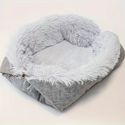 Plush Grey Pet Bed 61 x 51cm